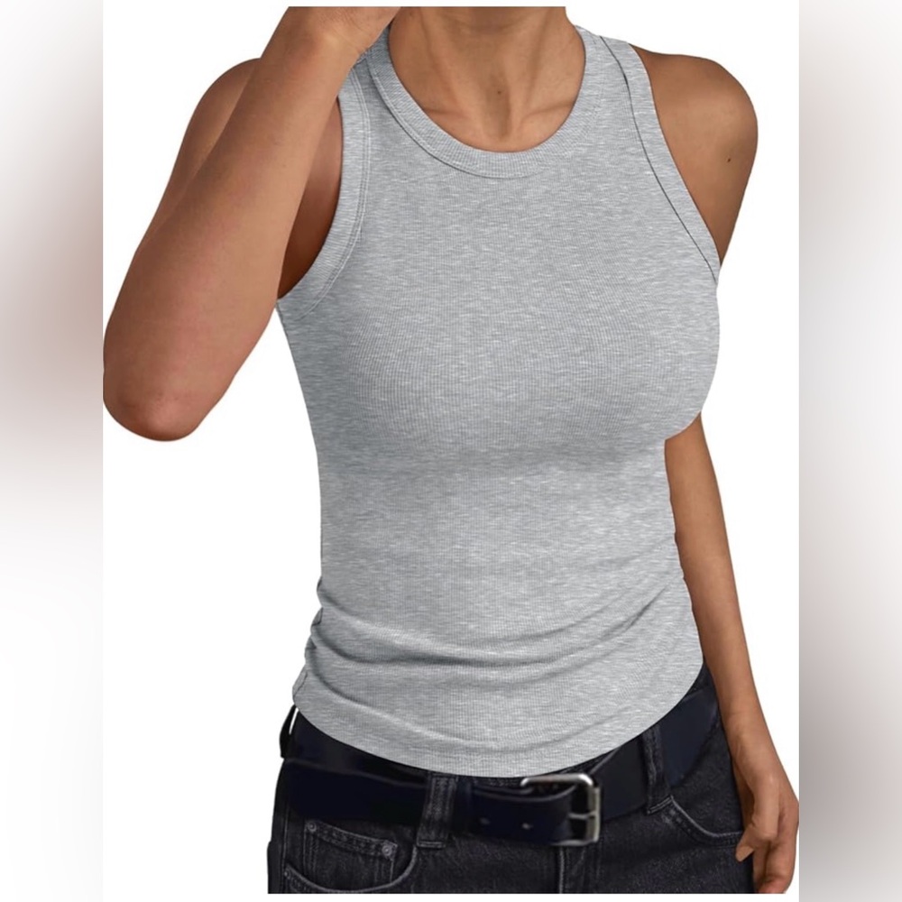 Trendy Queen Womens Tank Tops Summer Workout Racerback Ribbed Shirt
